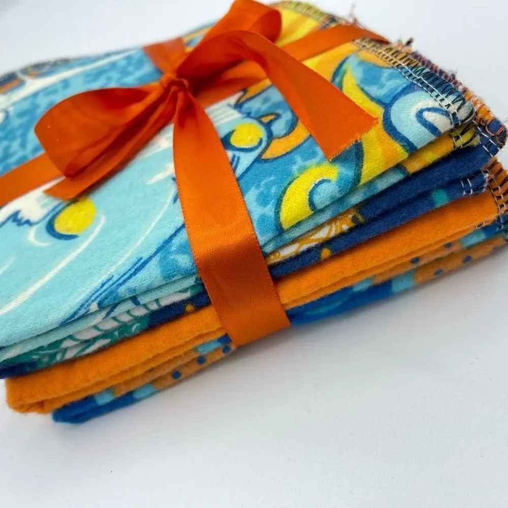 Set of 4 not paper towels napkins ecofriendly green house warming mushroom orang